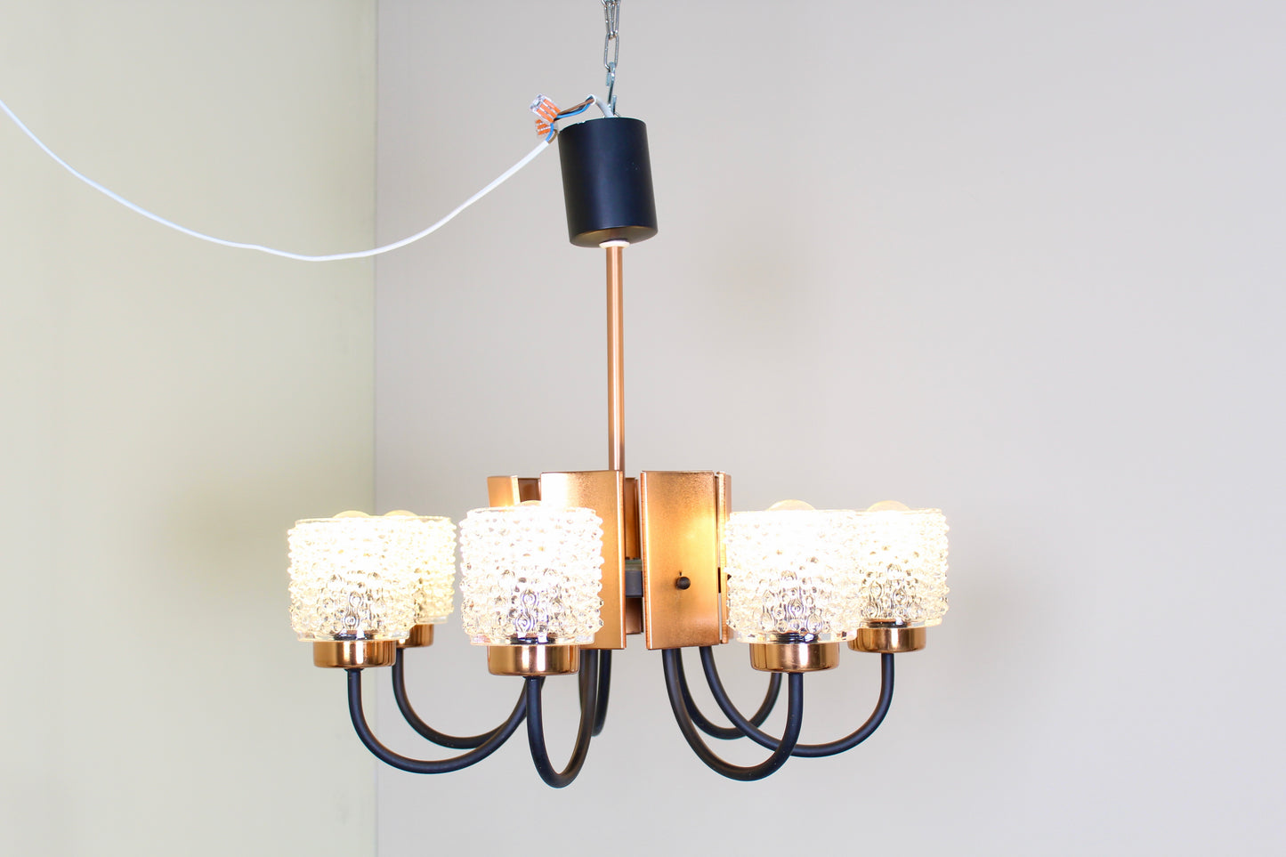 Vintage hanglamp jaren '70 - 8-armig