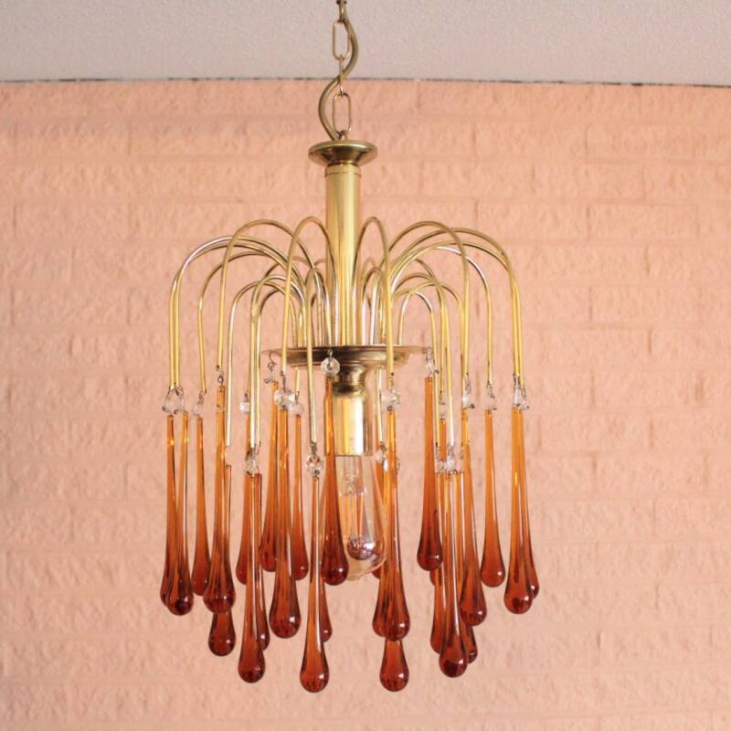Vintage Murano teardrop lamp - amber
