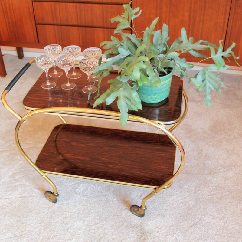 Vintage barcart/serveerwagen