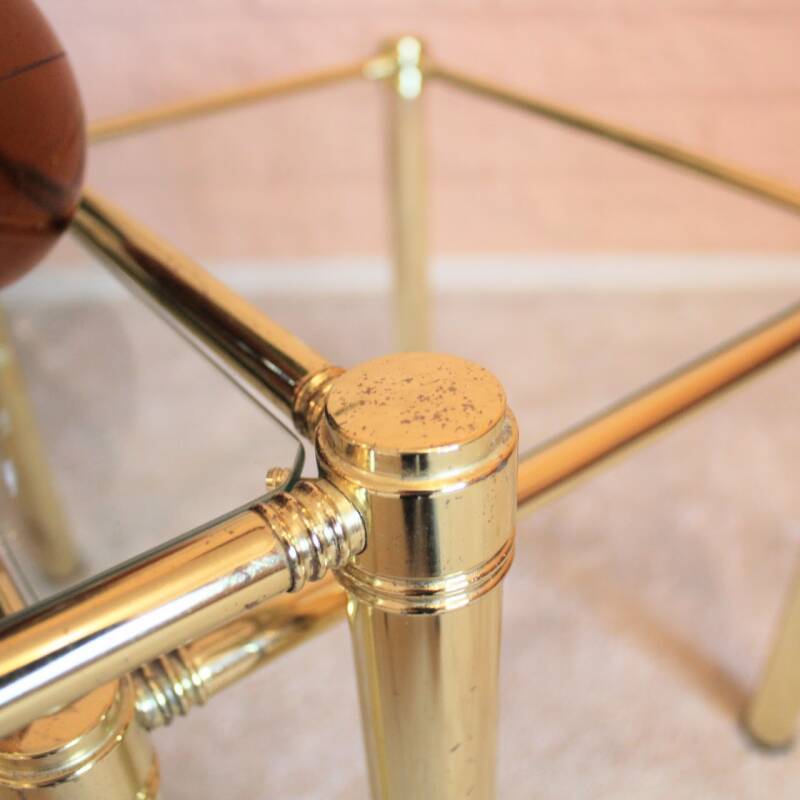Vintage set of side tables, gold