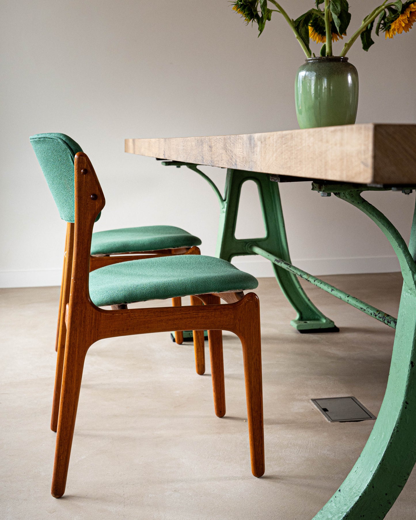 4x Vintage Esszimmerstühle, Erik Buch, Teakholz