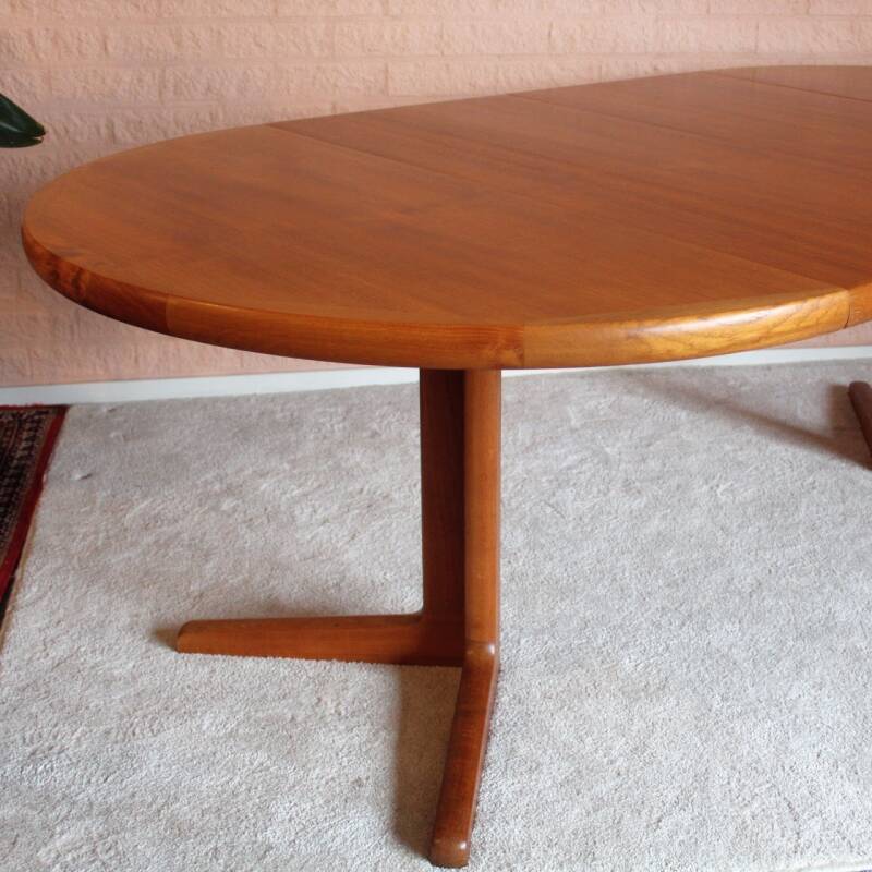Vintage uitgeschuifbare ronde eettafel, Deens design
