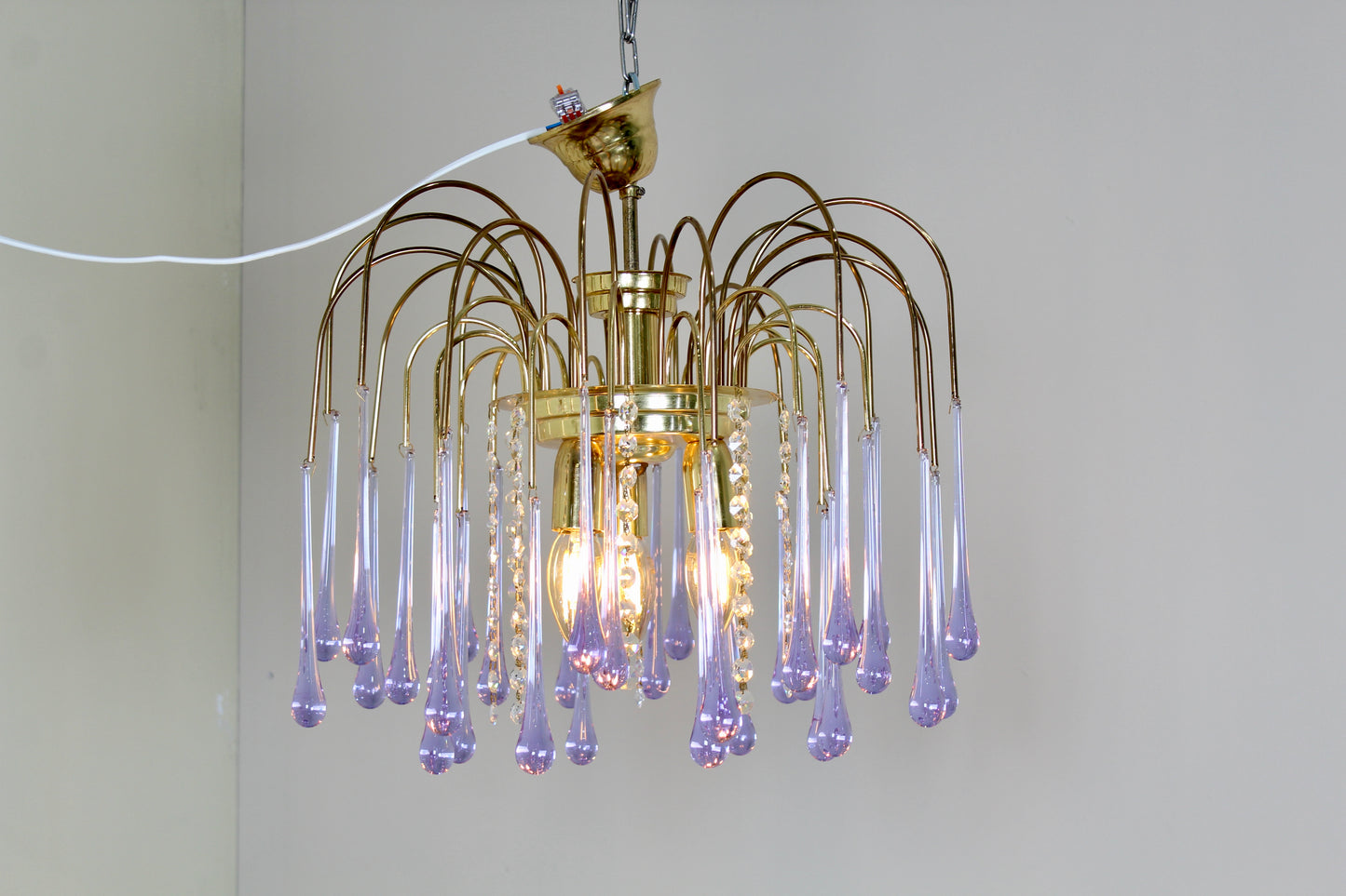 Vintage Tropfenlampe, Tropfenleuchter - 70er Jahre