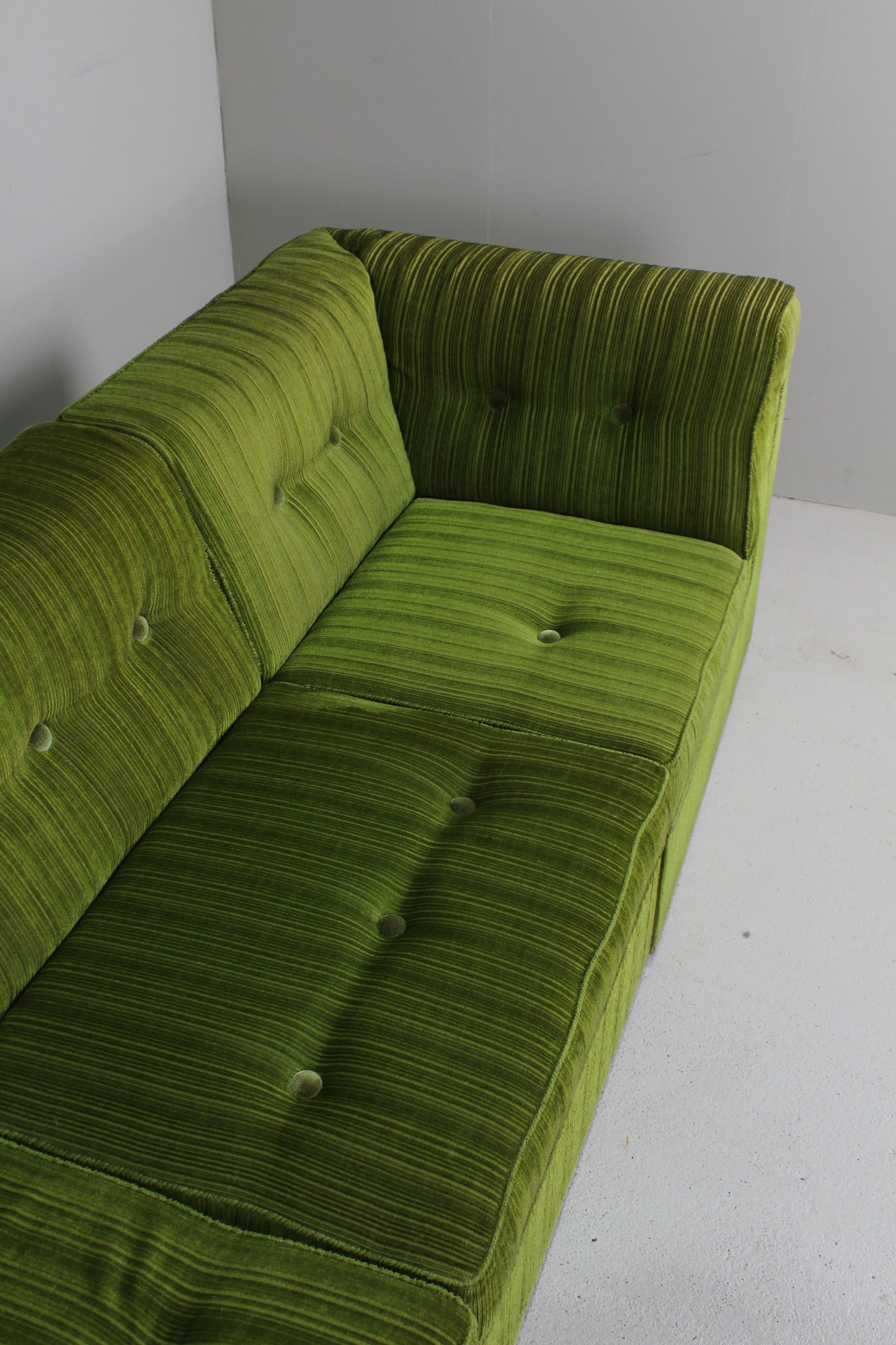 Vintage modulaire bank, hoekbank - groen, jaren '70