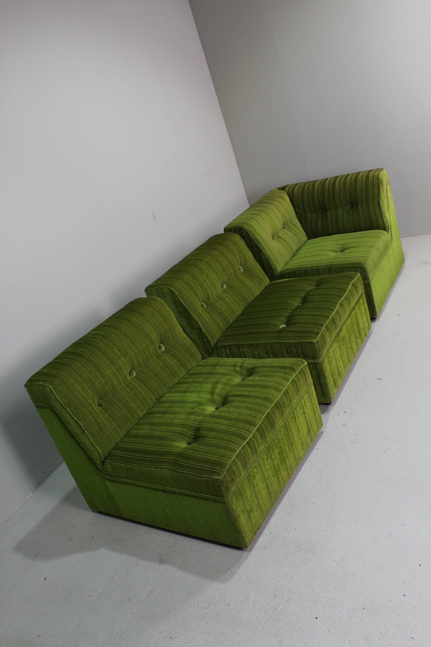 Vintage modulaire bank, hoekbank - groen, jaren '70