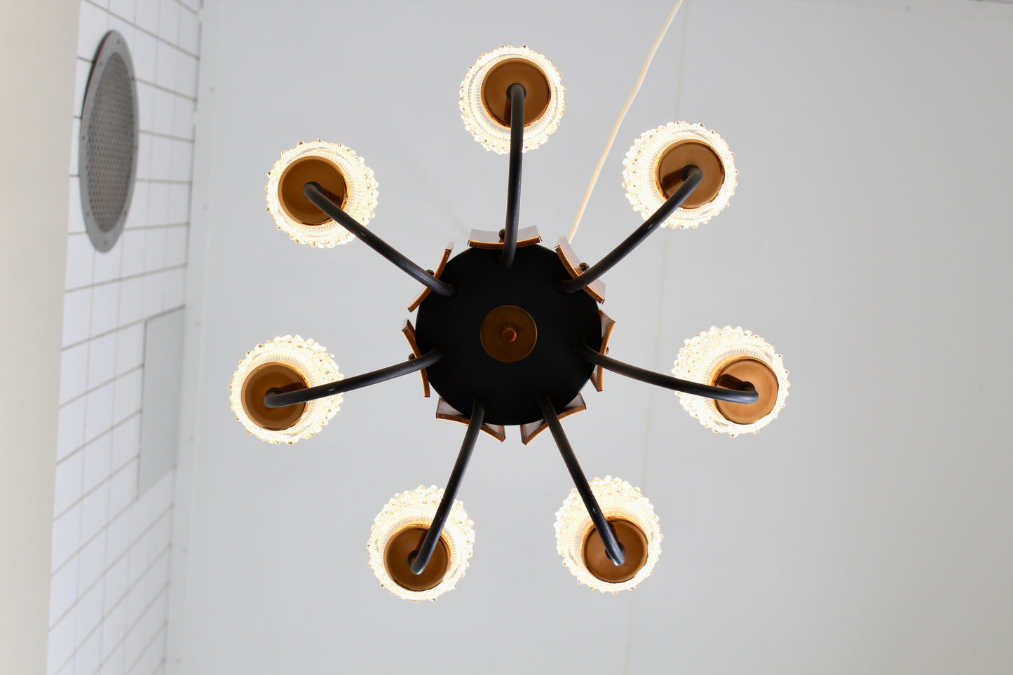 Vintage hanglamp jaren '70 - 8-armig