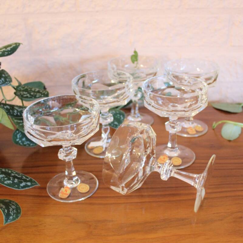Vintage kristallen champagne coupes Nachtmann - 6 stuks