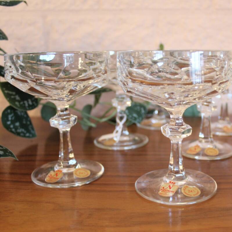 Vintage kristallen champagne coupes Nachtmann - 6 stuks
