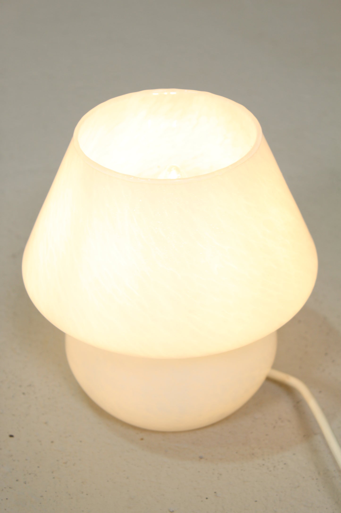 Vintage Murano tafellamp, mushroomlamp - wit, jaren '70