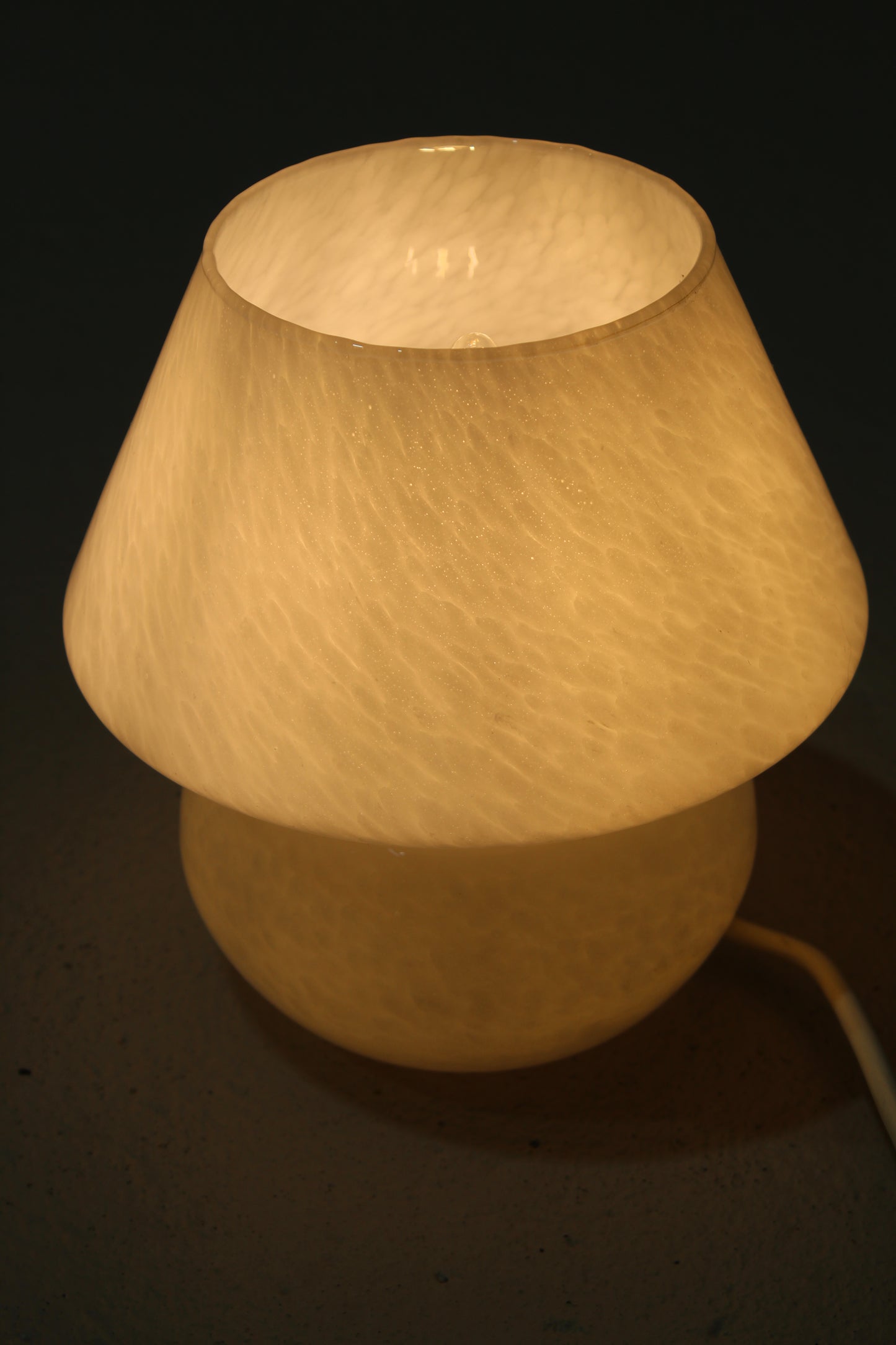 Vintage Murano tafellamp, mushroomlamp - wit, jaren '70