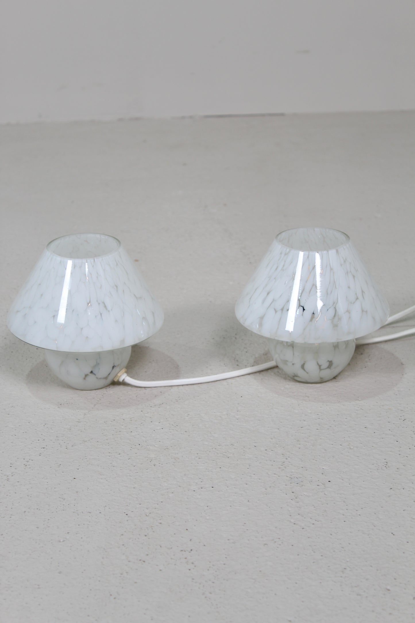 Vintage Murano mushroomlamp - wit, jaren '70
