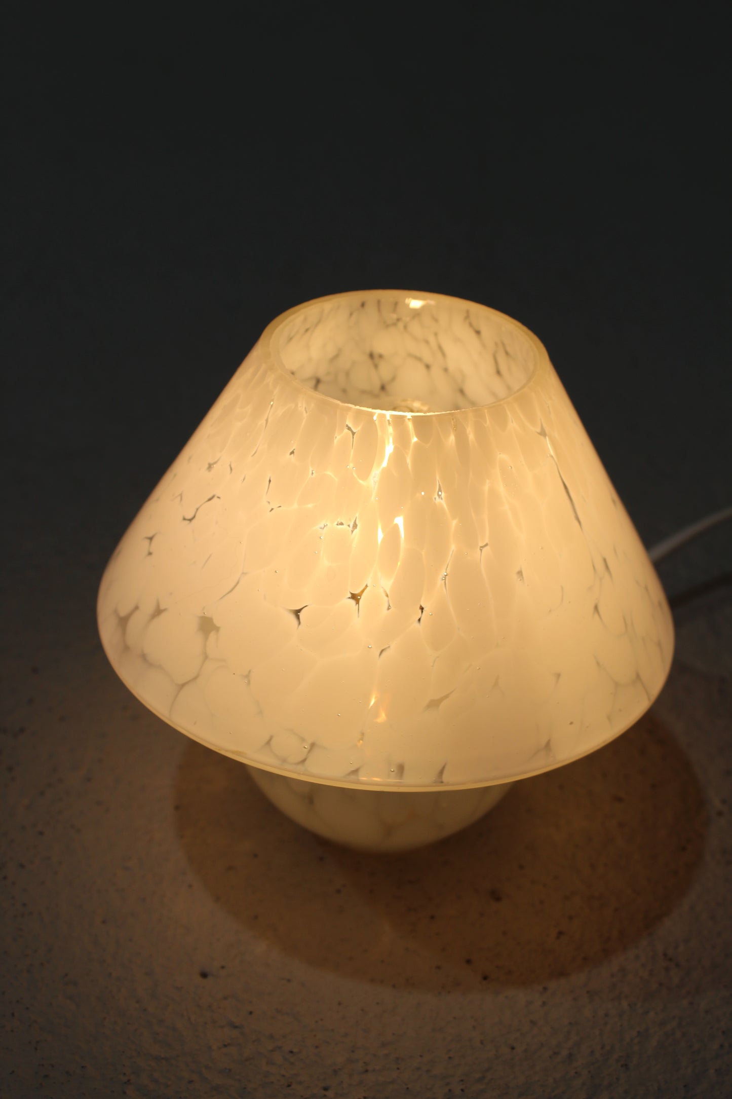 Vintage Murano mushroomlamp - wit, jaren '70