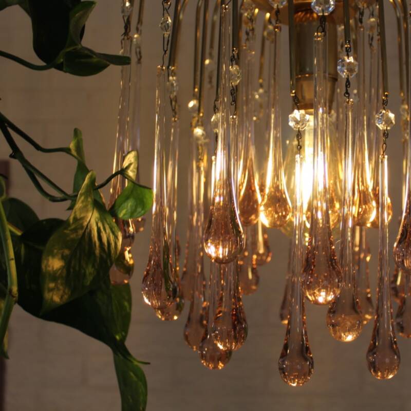 Murano-Tropfenlampe - rosa