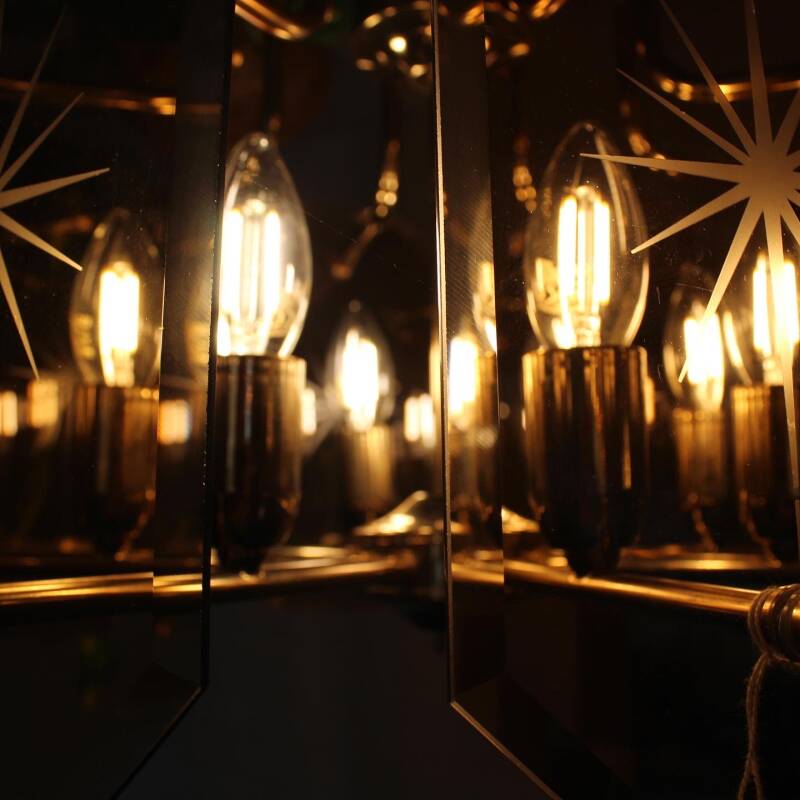 Vintage pendant lamp smoked glass