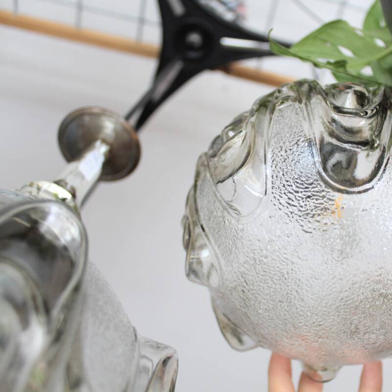 Vintage smoked glass lamp