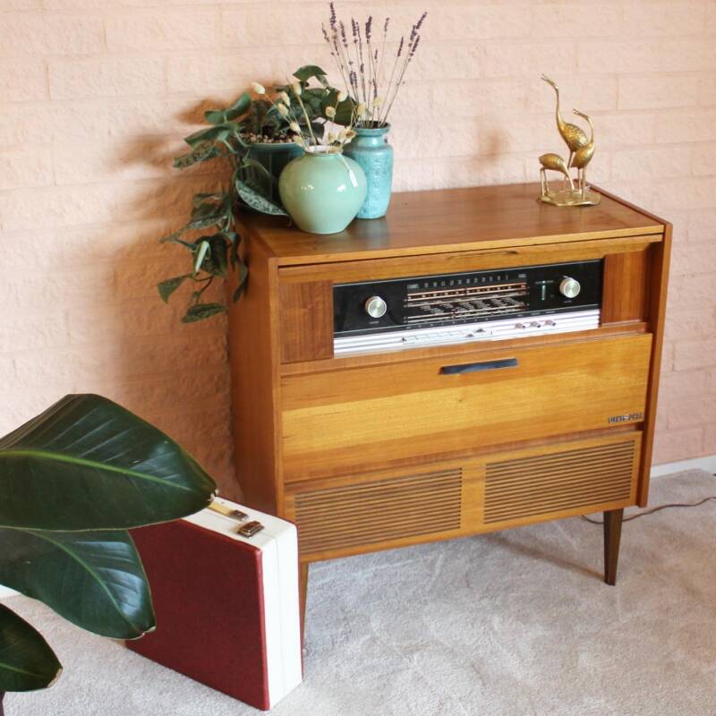 Vintage radio cabinet Loewe Opta