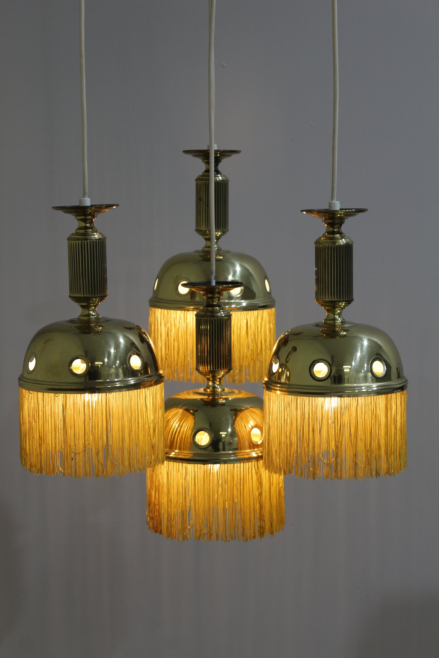 Vintage Kaskadenlampe, Hängelampe - Messing 70er