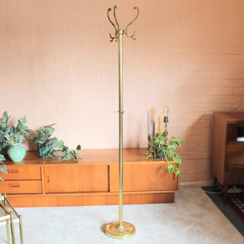 Vintage brass coat rack