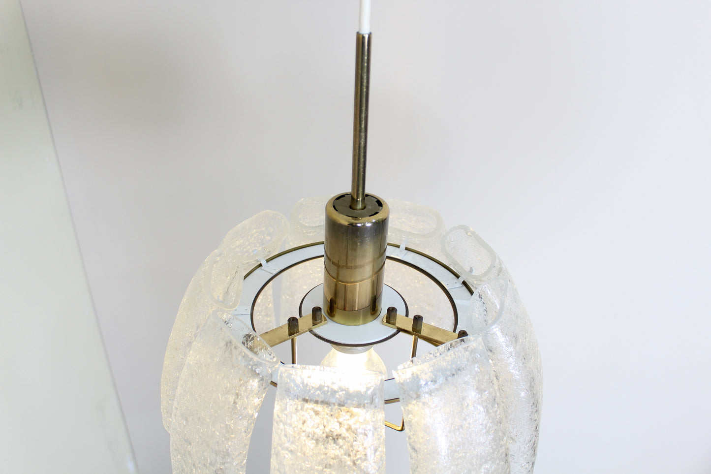 Vintage hanglamp Doria - jaren '70, iceglass