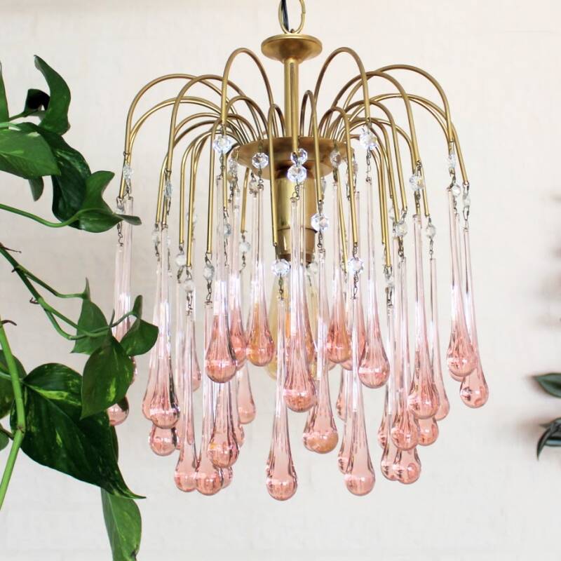 Murano-Tropfenlampe - rosa