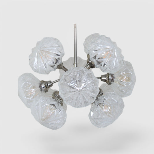 Vintage hanglamp - Sputnik, metaal, glas jaren '60