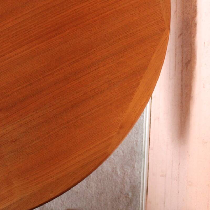 Vintage uitgeschuifbare ronde eettafel, Deens design