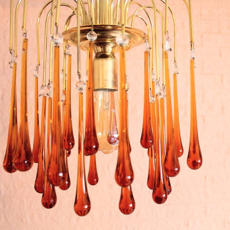 Vintage Murano teardrop lamp - amber