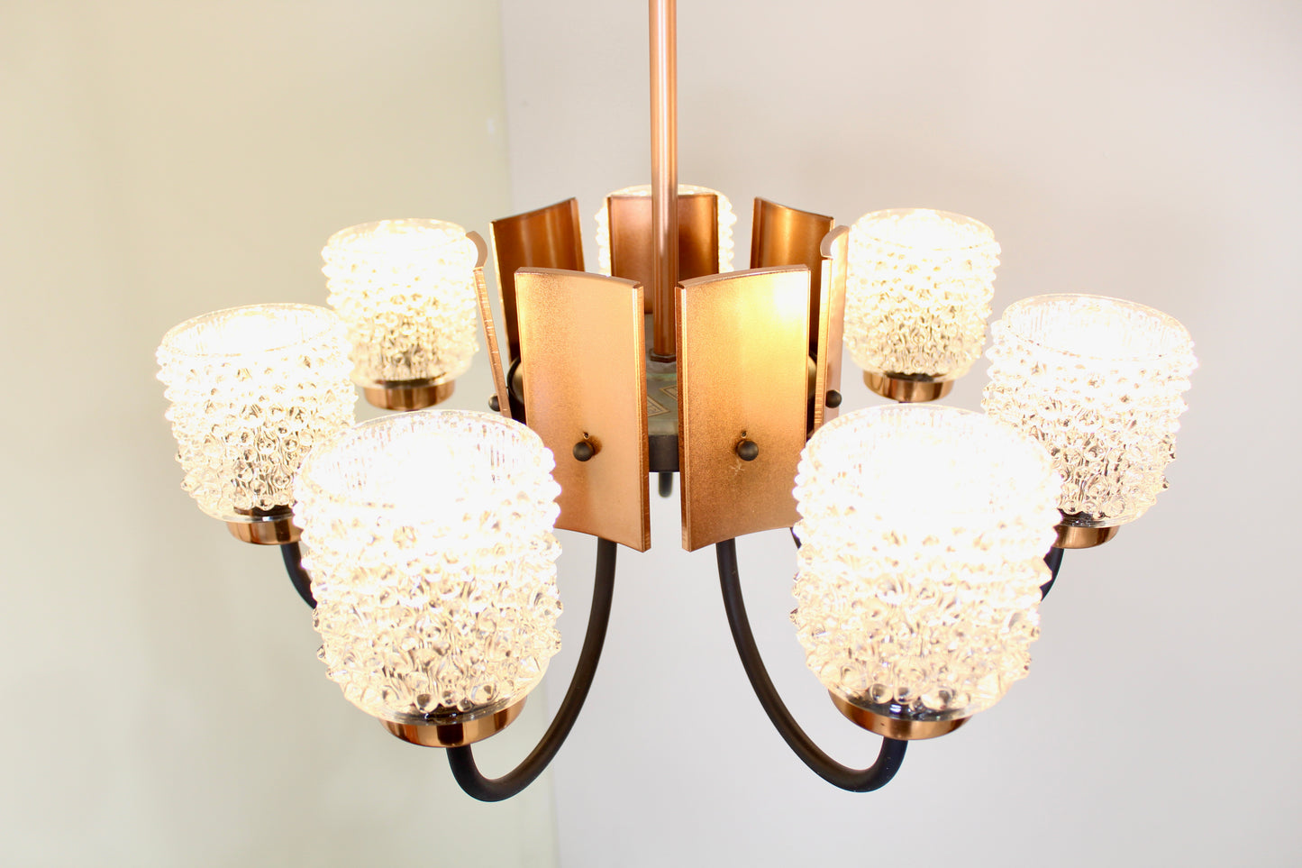 Vintage hanglamp jaren '70 - 8-armig