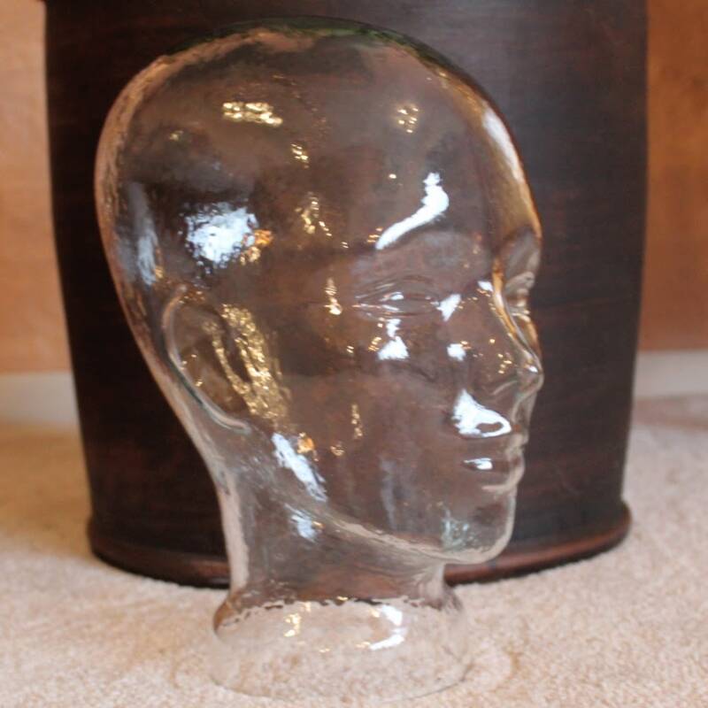 Vintage glass head - transparent