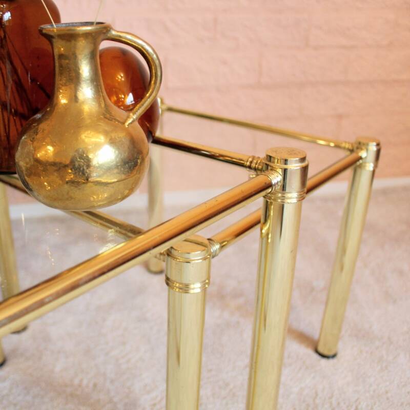 Vintage set of side tables, gold