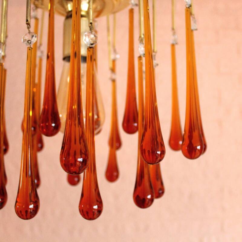 Vintage Murano teardrop lamp - amber