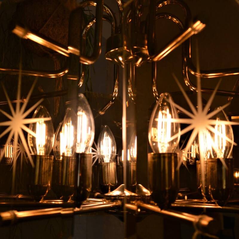 Vintage pendant lamp smoked glass