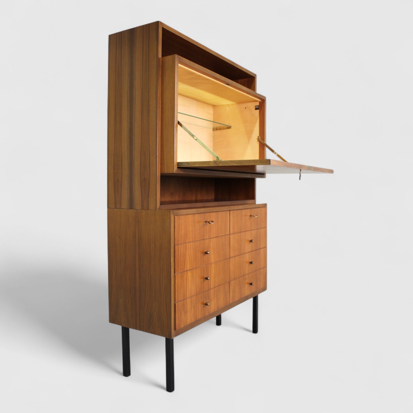 Vintage Bücherregal, Hängeschrank, Highboard - 1960er Jahre