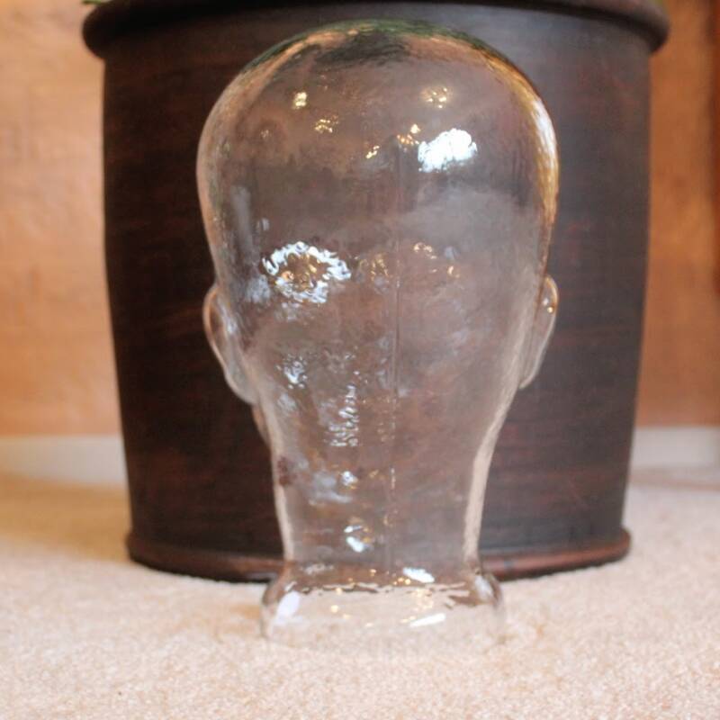 Vintage glass head - transparent