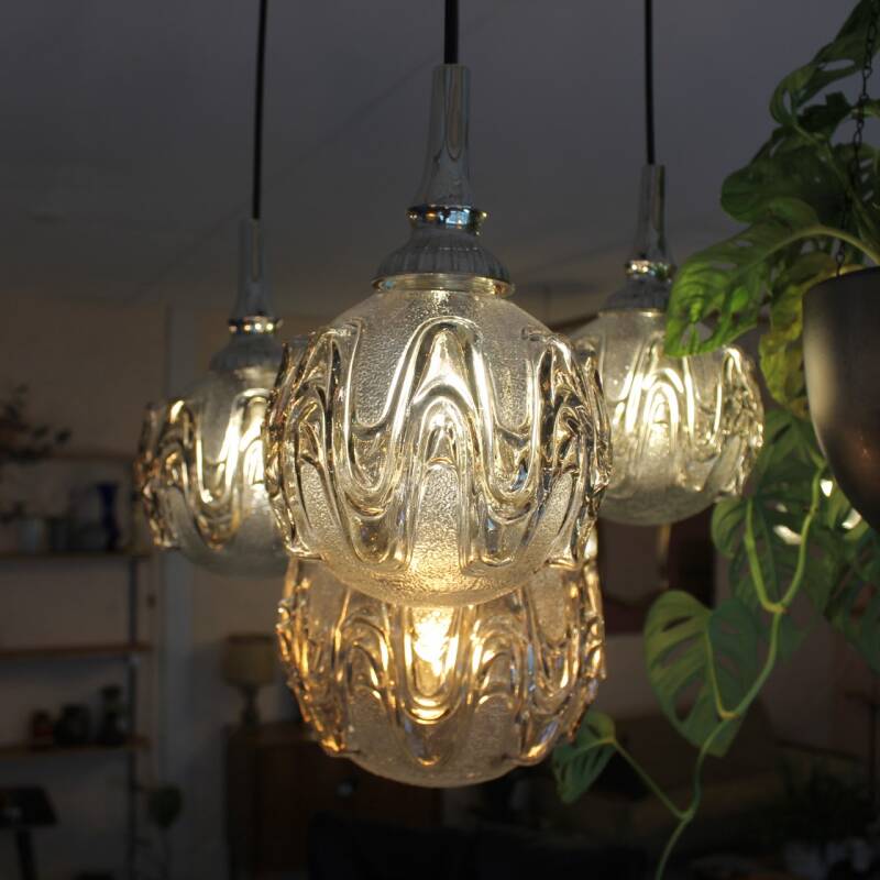 Vintage smoked glass lamp