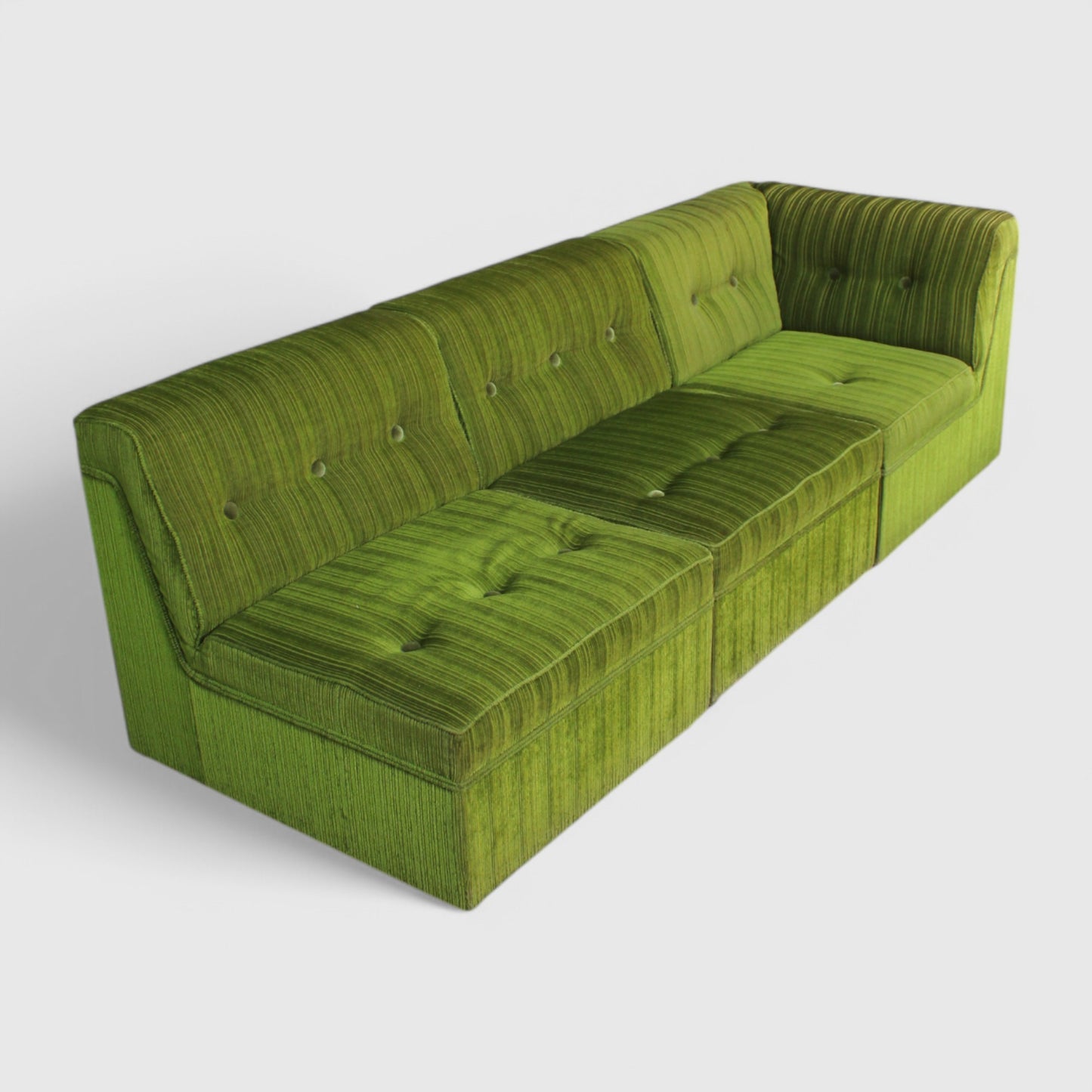 Vintage modulaire bank, hoekbank - groen, jaren '70