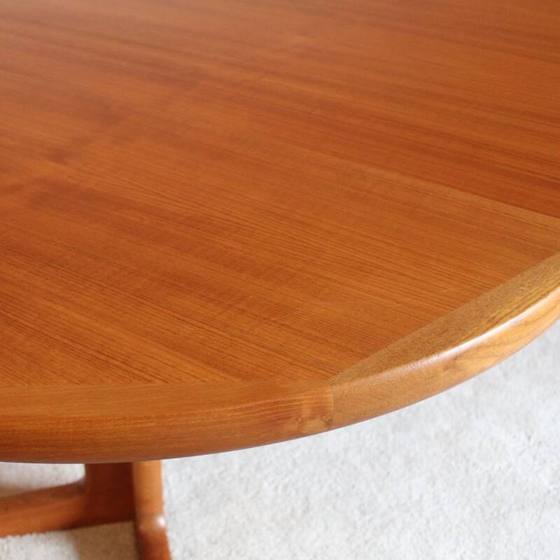 Vintage uitgeschuifbare ronde eettafel, Deens design