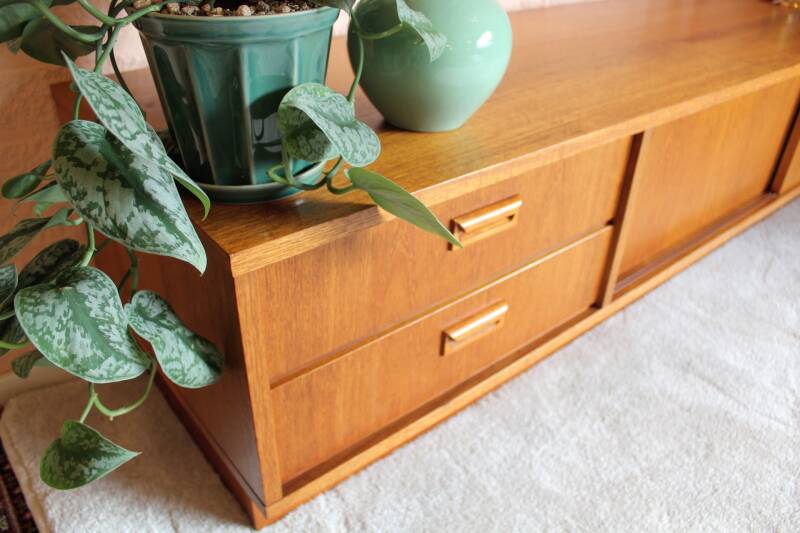 Vintage TV cabinet/lowboard teak 1960s