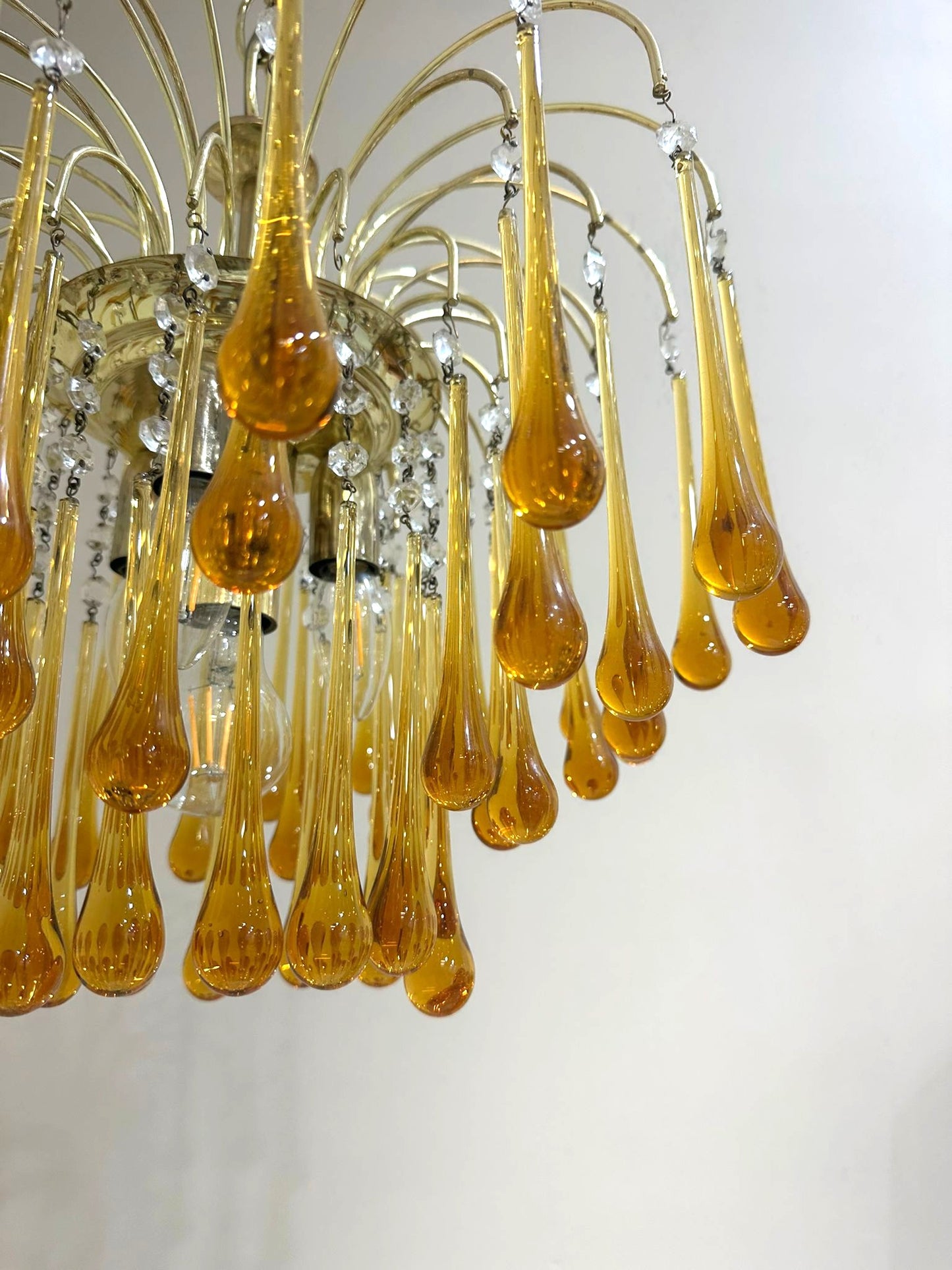 Vintage Murano teardrop hanglamp - amber