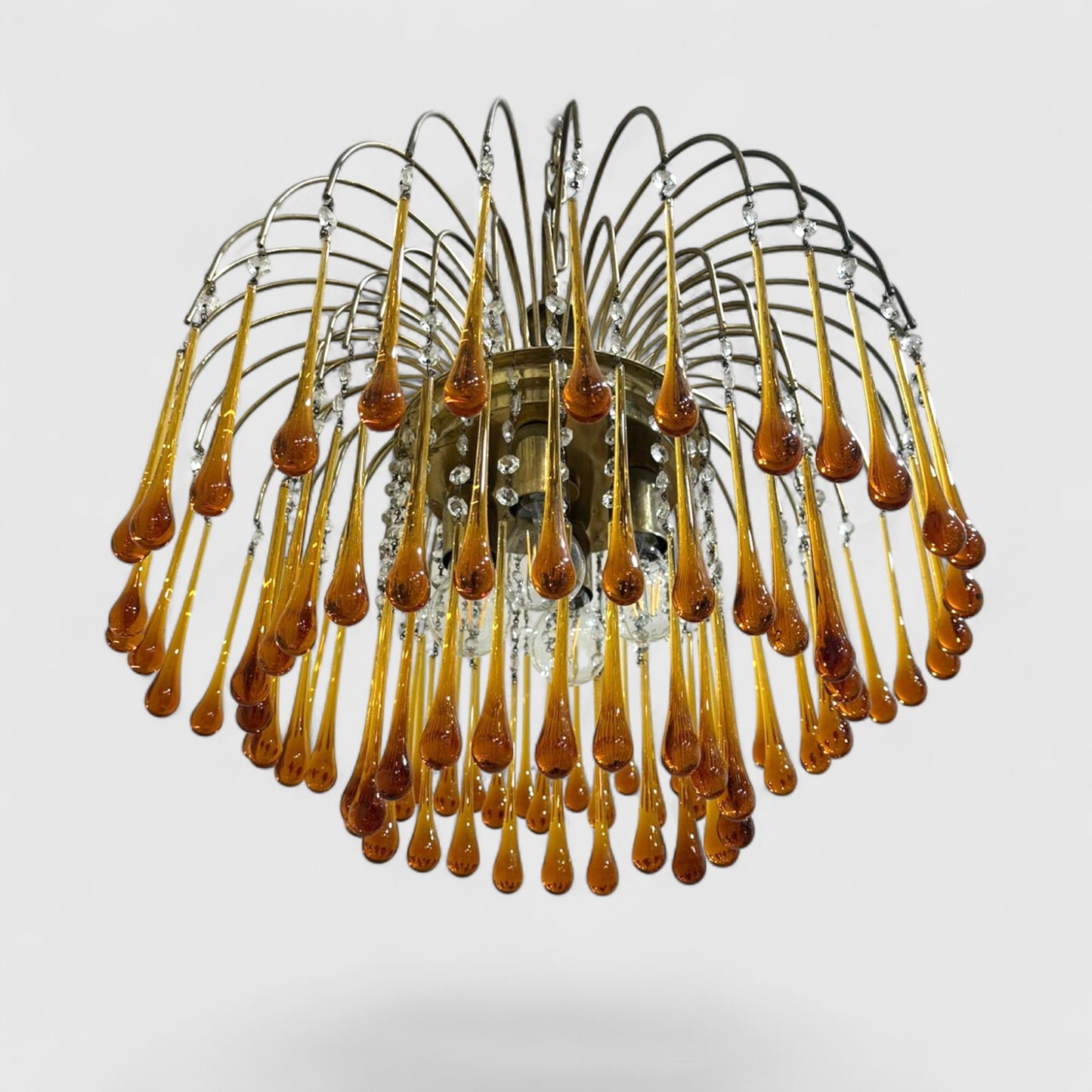 Vintage Murano teardrop hanglamp amber