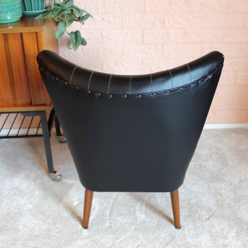 Schwarzer Vintage Cocktailsessel/Clubsessel - 2 Stühle