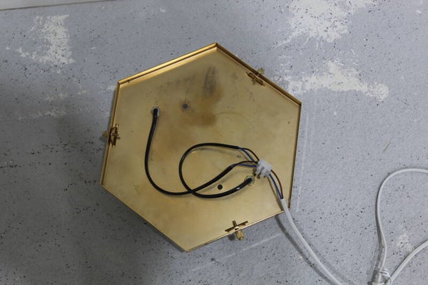Vintage Wandlampe, Deckenlampe, Deckenleuchte - Messing Glas | 00959