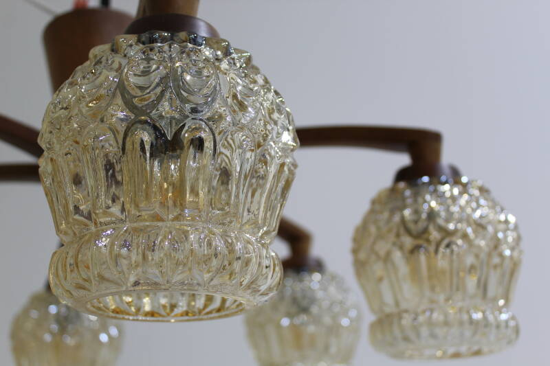 Vintage ceiling lamp - 6-arms, 70s | 01029