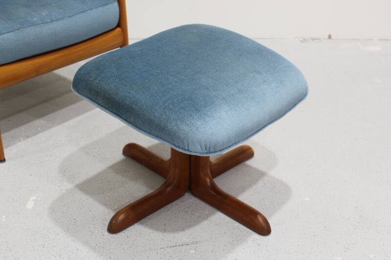 Vintage design fauteuil met voetenbank - Knoll Antimott | 01053