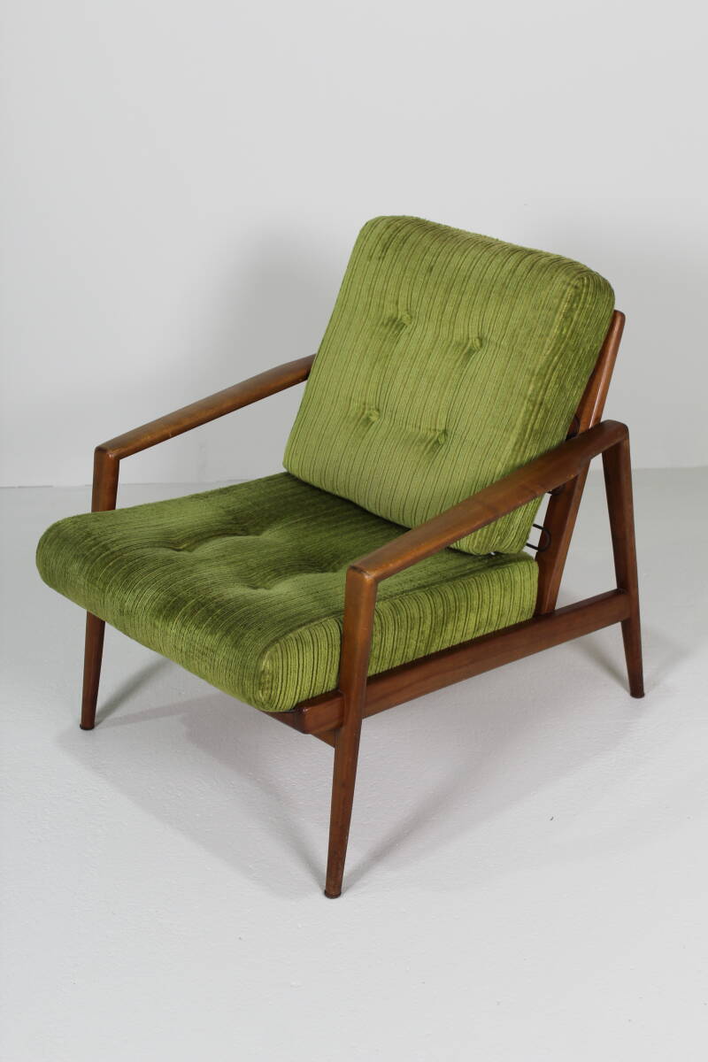 Vintage fauteuil, stoel - jaren '60, groen | 01397