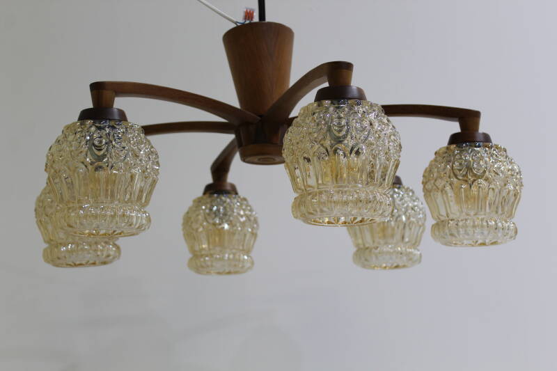 Vintage ceiling lamp - 6-arms, 70s | 01029