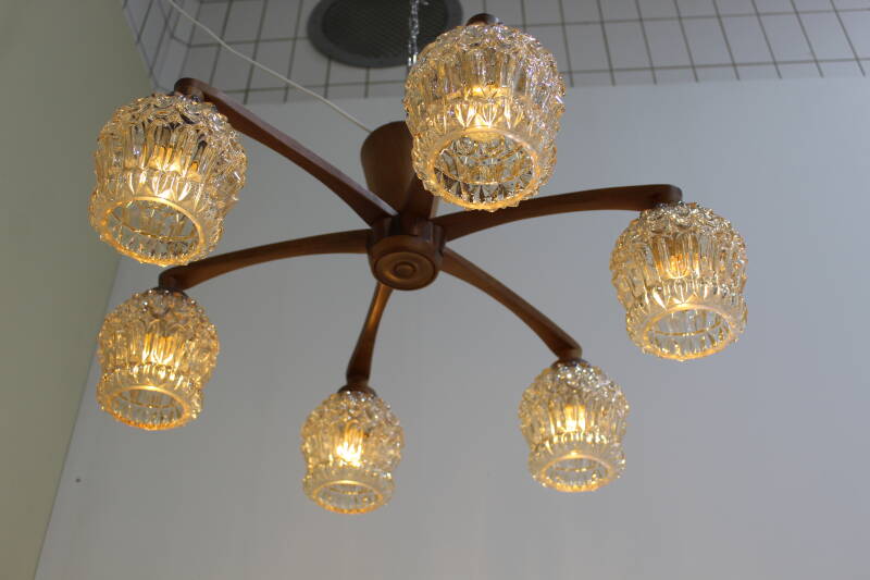 Vintage ceiling lamp - 6-arms, 70s | 01029