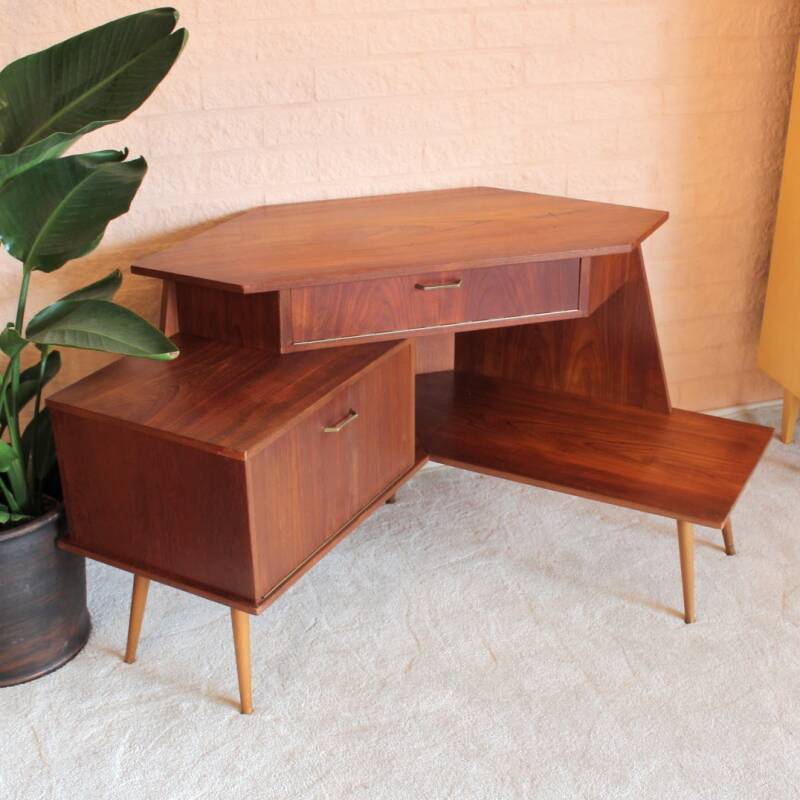 Vintage hoekkast, audiomeubel