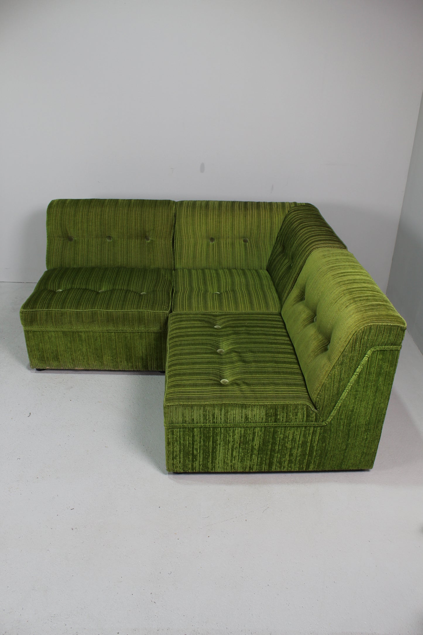 Vintage modulaire bank, hoekbank - groen, jaren '70