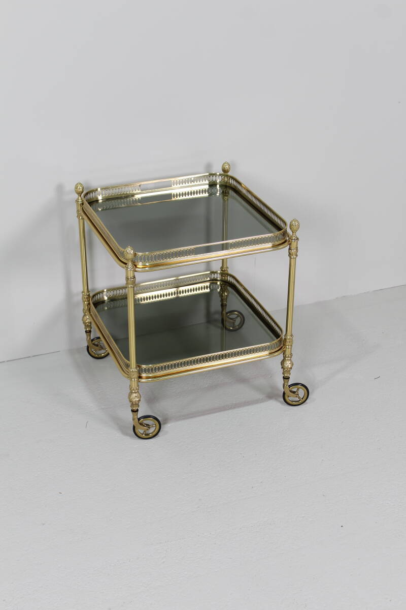 Vintage barcart, serveerwagen - messing, jaren '70 | 01440